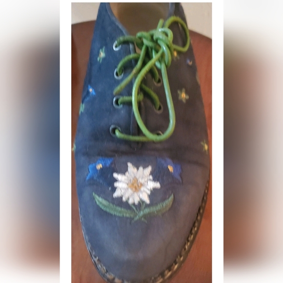 Vintage Haus Belir Embroidered Floral Loafers Size 7 Cottagecore Prairie - Picture 9 of 12